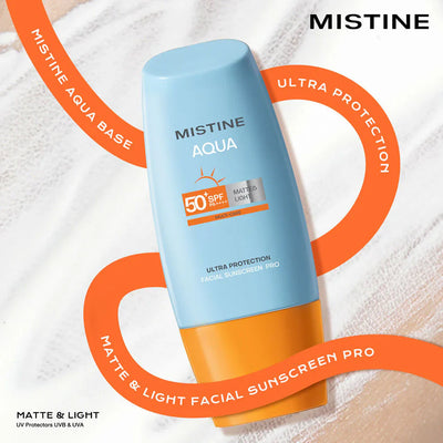 MISTINE Aqua Base Ultra Protection Matte & Light Facial Sunscreen Pro SPF50 PA ++++ - 40ml