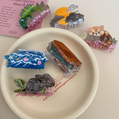 Acetate Cartoon Animal Hair Claw Clip
