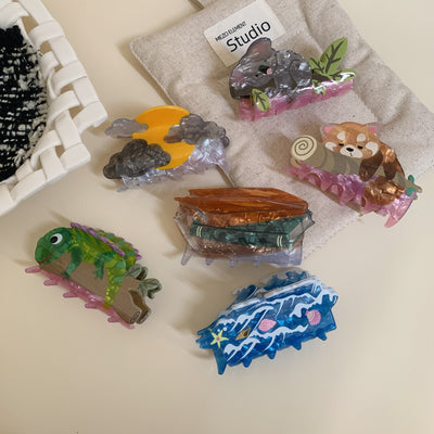 Acetate Cartoon Animal Hair Claw Clip
