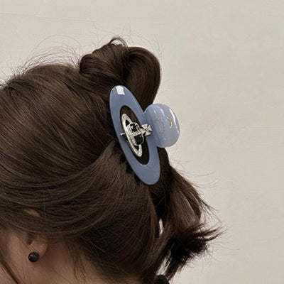 French Acetate Planet & Diamond Hair Claw Clip - Medium