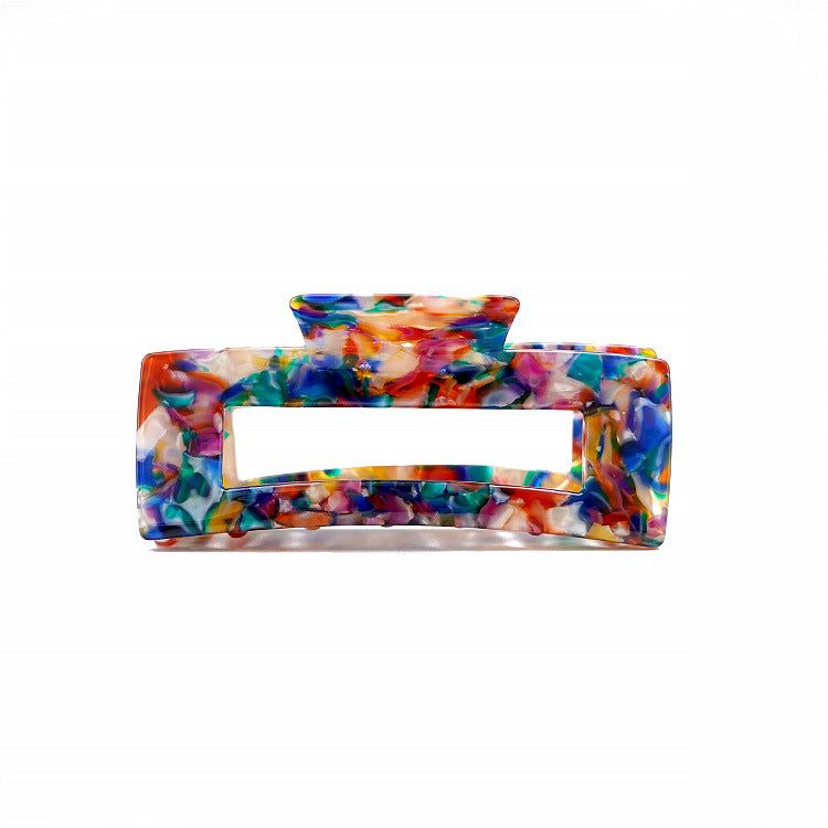 French Rectangle Hair Claw Clip –  Acrylic (Large)
