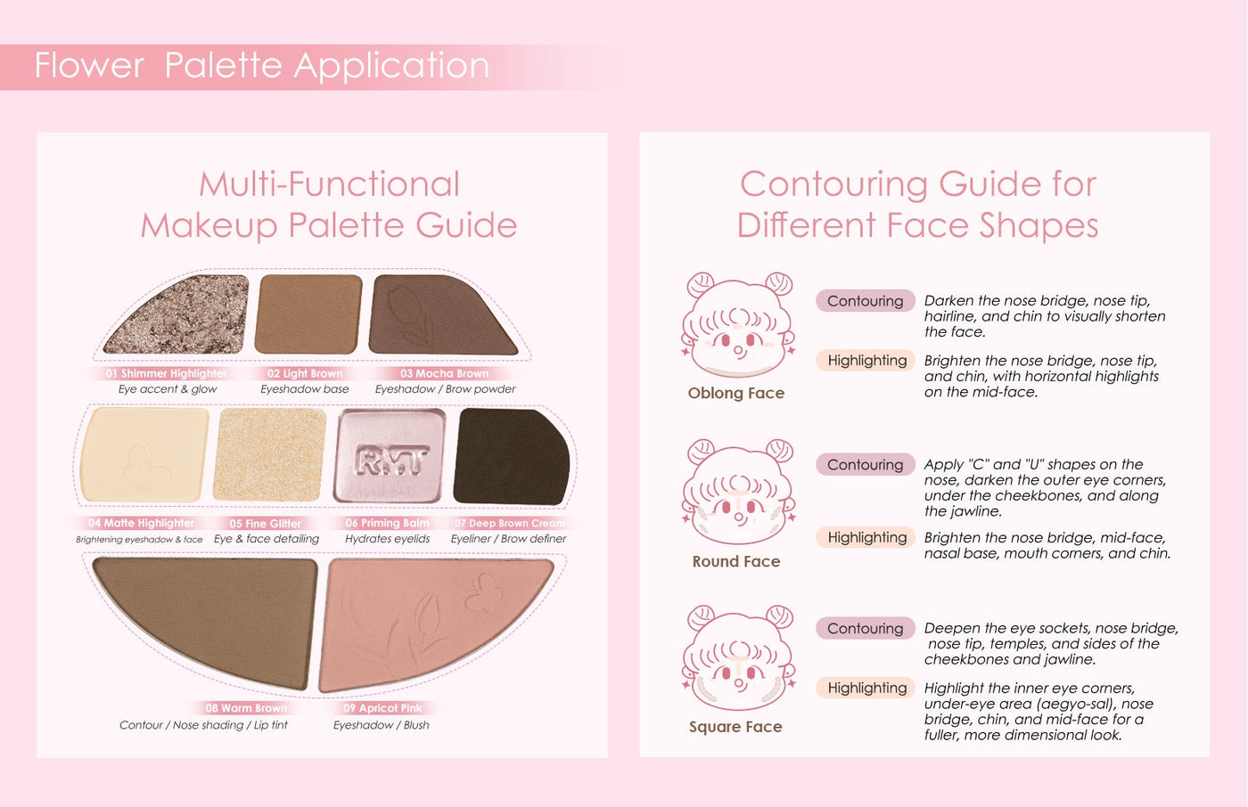 Romantic Beauty Comprehensive 9 Colour Flower Palette