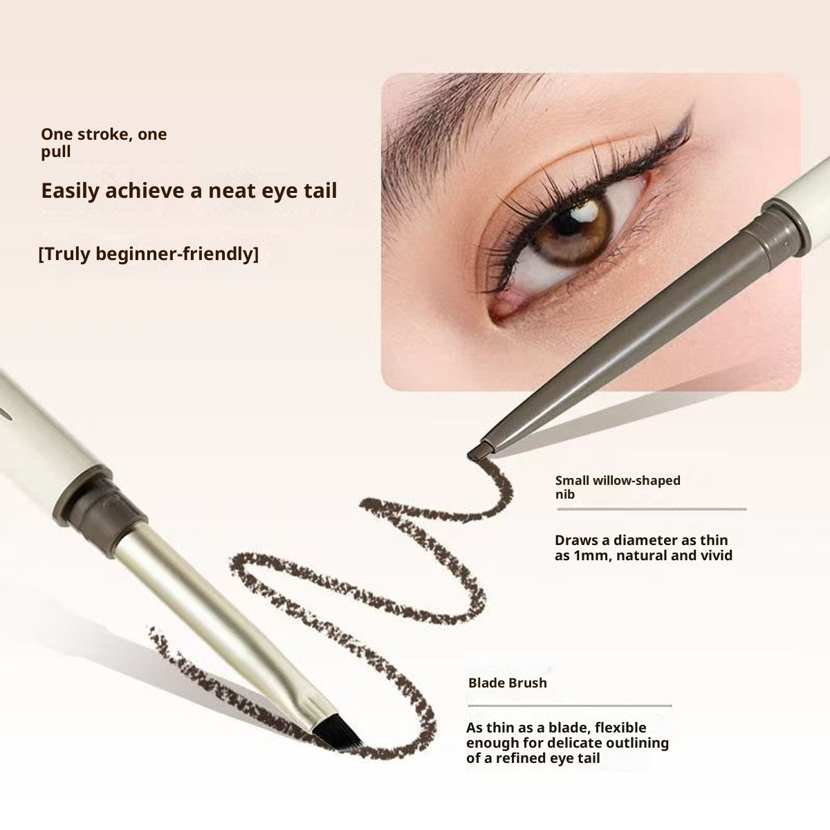 UKISS Dual-Ended Blade Brush waterproof pencil Eyeliner Gel Pen