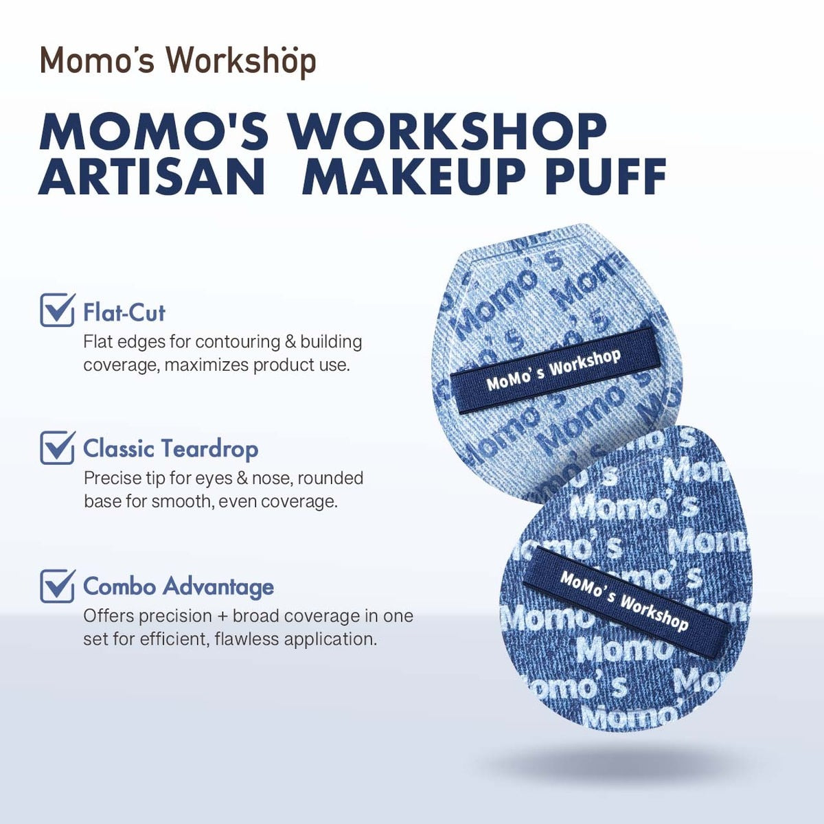 MOMO'S WORKSHOP Black Denim Makeup Sponges