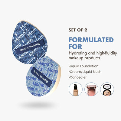 MOMO'S WORKSHOP Black Denim Makeup Sponges