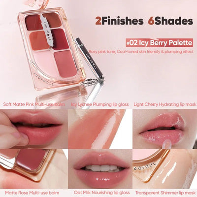 JUDYDOLL 6-Color Multi-Use Lip Palette