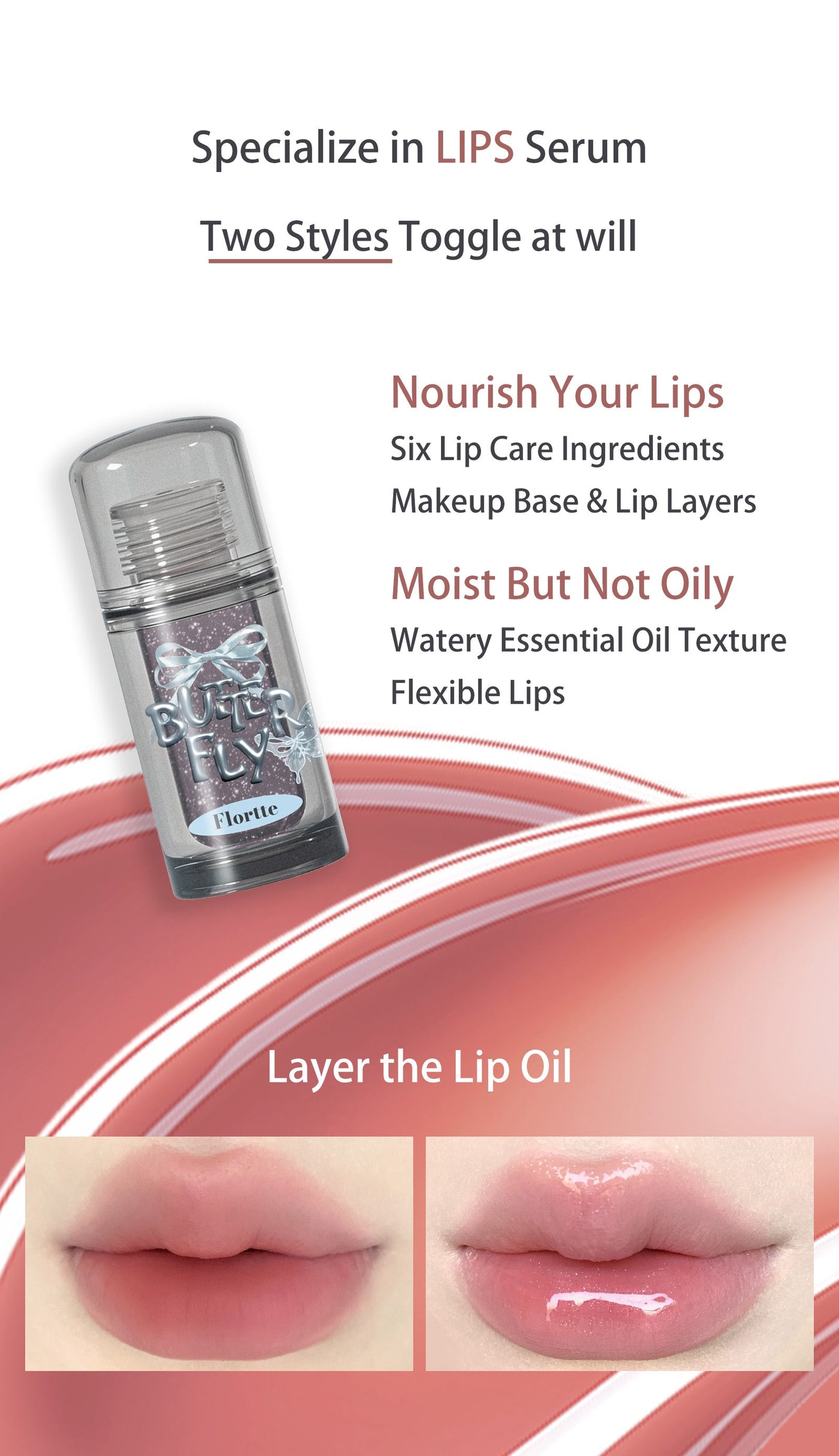 FLORTTE Twin Butterfly Series Lip Serum