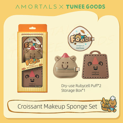 AMORTALS x TUNEE GOODS Croissant Makeup Sponge Set