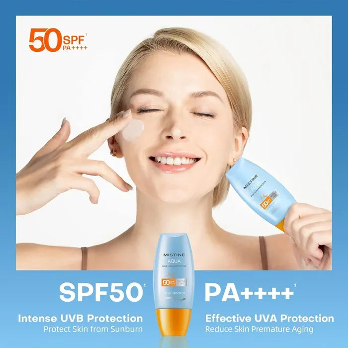 MISTINE Aqua Base Ultra Protection Matte & Light Facial Sunscreen Pro SPF50 PA ++++ - 40ml