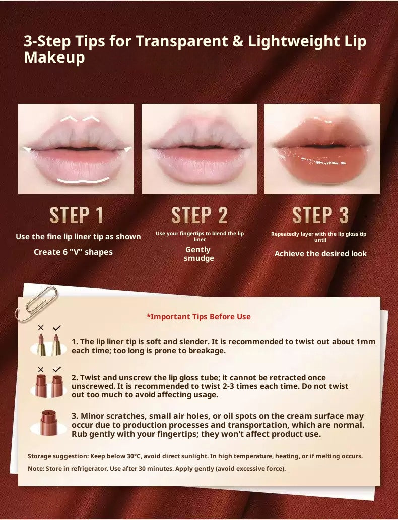 Out of Office 2-in-1 Lip Balm & Lip Liner Duo creamy lipstick