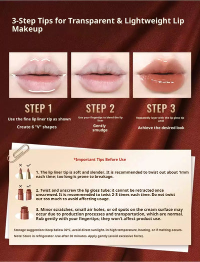 Out of Office 2-in-1 Lip Balm & Lip Liner Duo creamy lipstick