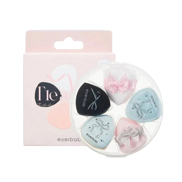 EVERBAB Pink Bow Mini Puff Set