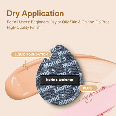 MOMO'S WORKSHOP Black Denim Makeup Sponges