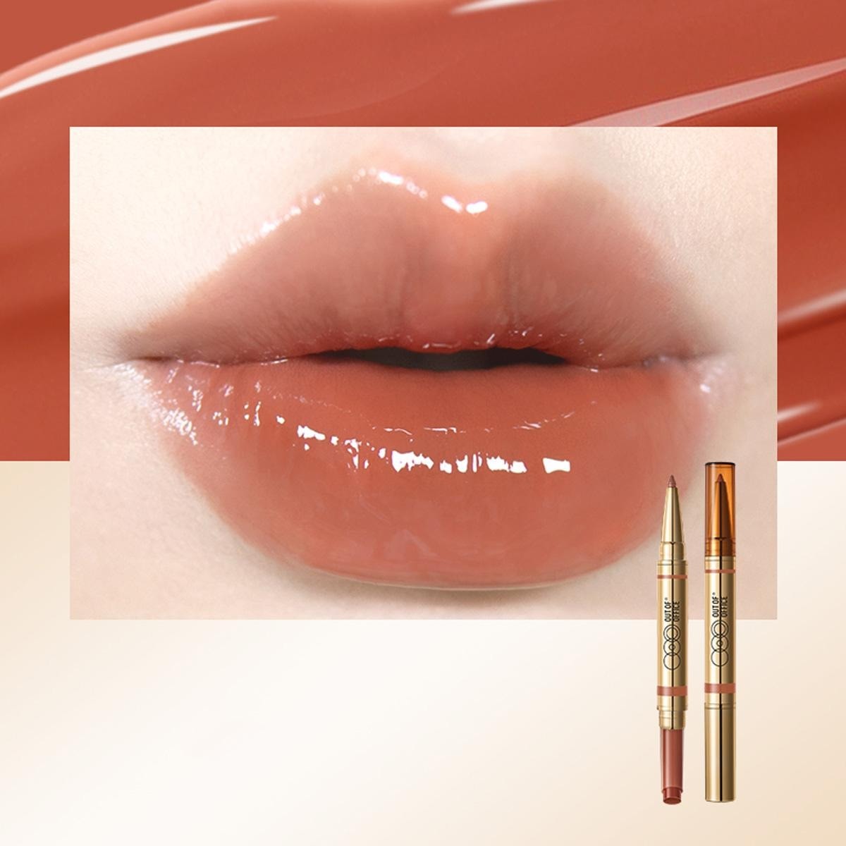 Out of Office 2-in-1 Lip Balm & Lip Liner Duo creamy lipstick