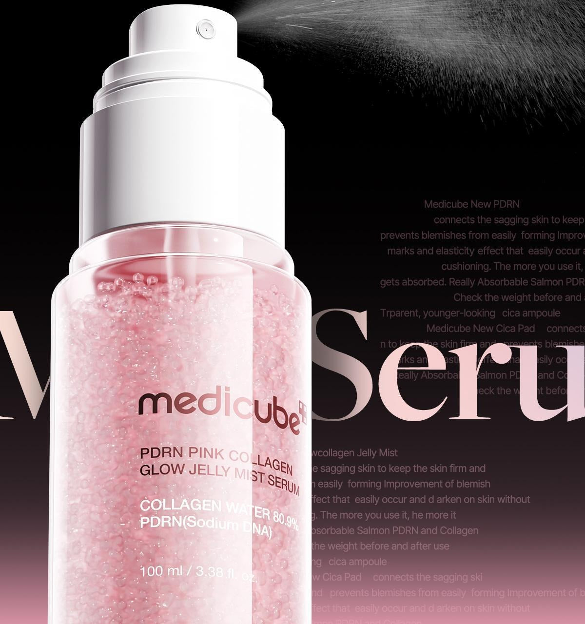 MEDICUBE PDRN Pink Collagen Glow Jelly Mist Serum 100ml + serum 5ml +cream 10ml