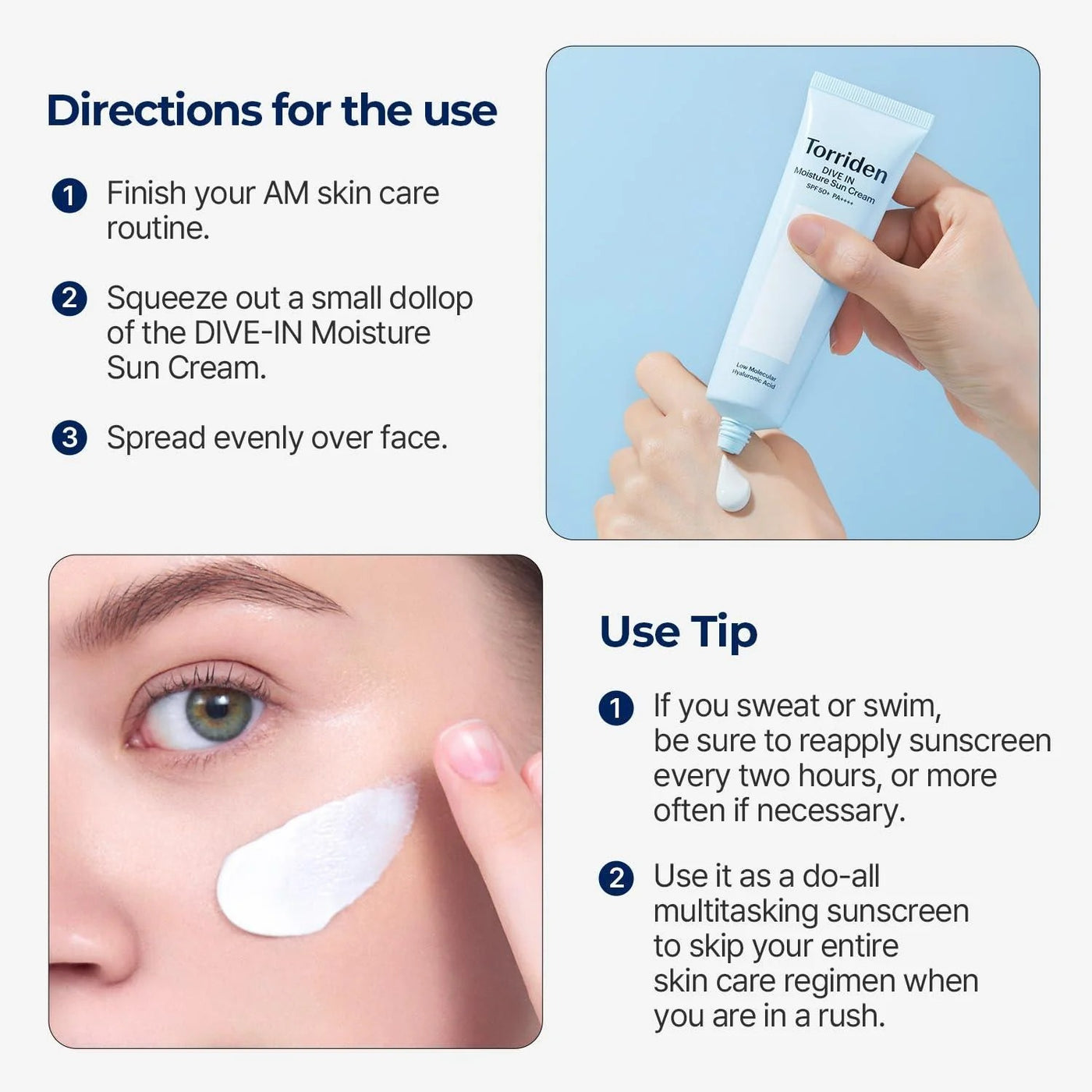 TORRIDEN – DIVE-IN Watery Moisture Sun Cream SPF50+ PA++++ (60ml)