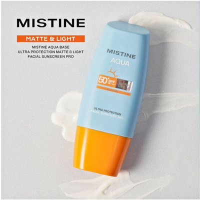 MISTINE Aqua Base Ultra Protection Matte & Light Facial Sunscreen Pro SPF50 PA ++++ - 40ml