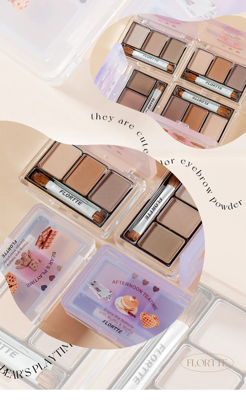 FLORTTE They Are Cute Three-Colour Eyebrow Powder